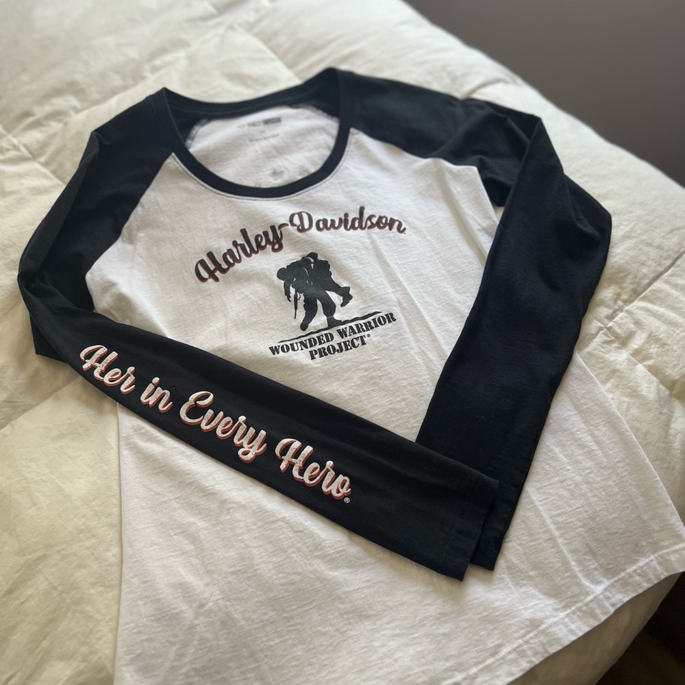 Harley-Davidson Wounded Warrior Project Long Sleeve Baseball Tee – XS